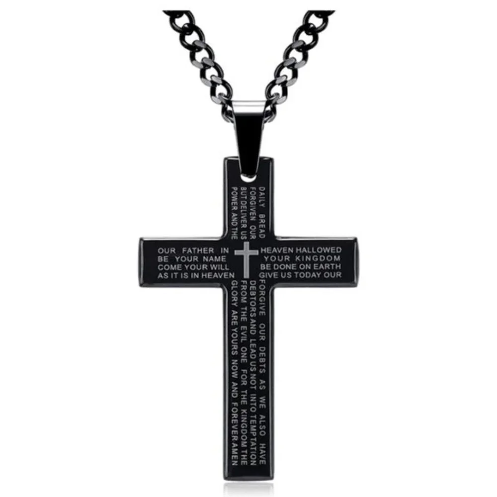 Stainless Steel Men’s cross necklace